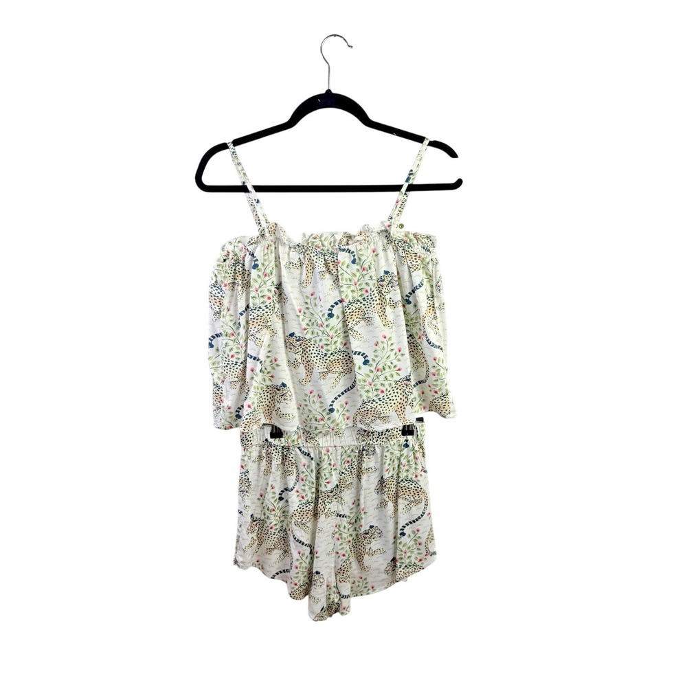 Print Fresh PJ Set Small White Tiger Floral Print Cami & Shorts